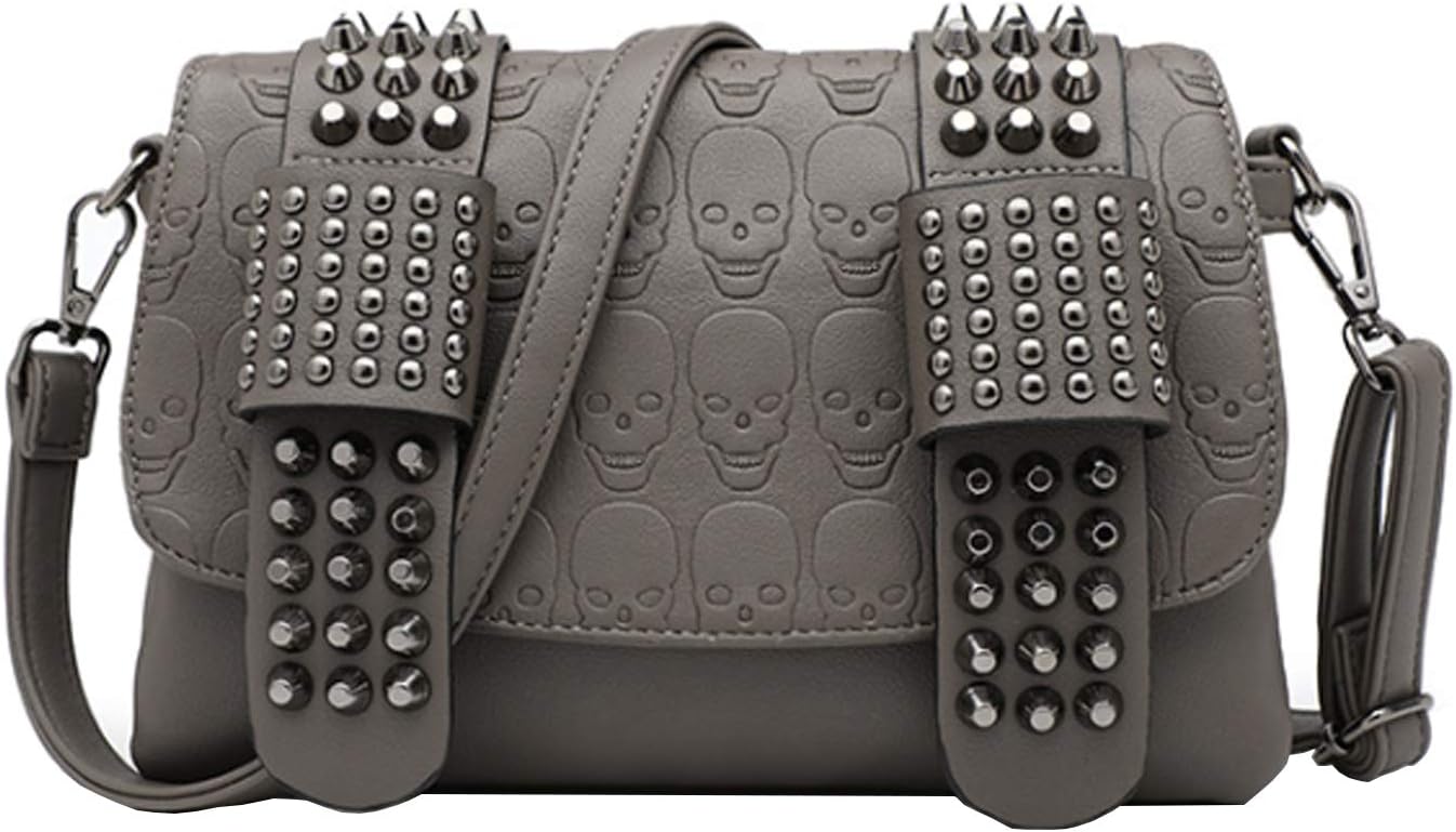 Howkly Gothic Skull Cross body Bag Skull Shoulder Bag Purse