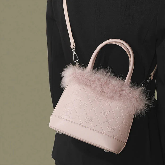 Faux Fur Women’s Plush Bucket Bag Sweet Ladies Portable Crossbody Bags Casual Daily Female Handbags Purse Shoulder Bags Online