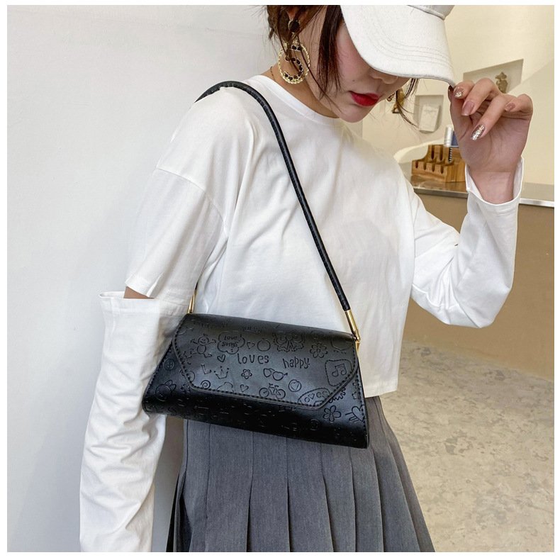 Ladies Womens PU Vintage Baguette Shoulder Bag Casual Party Handbag