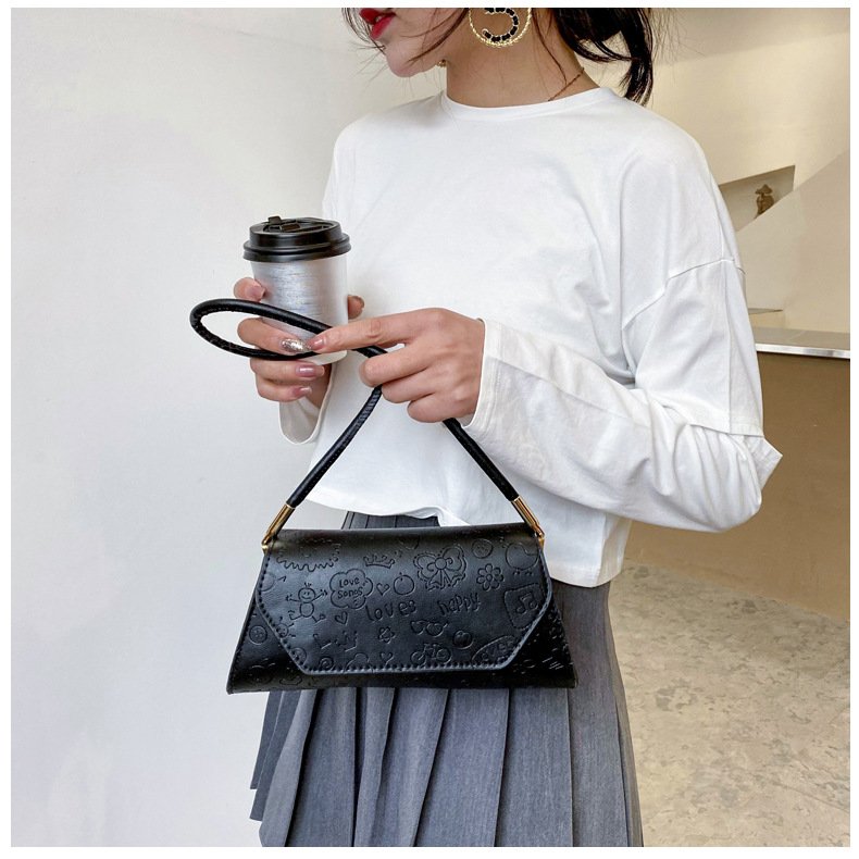 Ladies Womens PU Vintage Baguette Shoulder Bag Casual Party Handbag