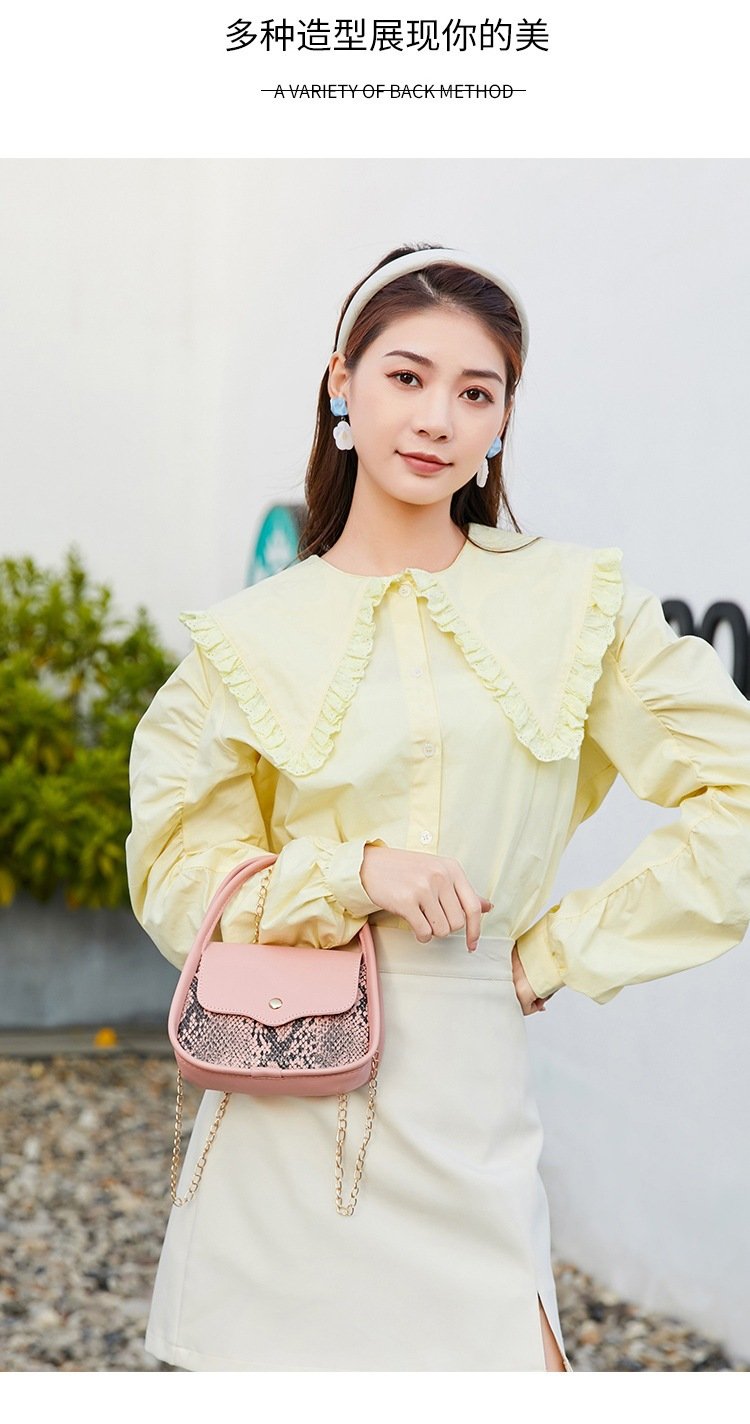 Messenger Bag,Fashion Women Artificial Leather Hasp Snake Pattern Shell Bag Phone Bag Shoulder Bag Messenger Bag Hot Pink Crossbody Bag Yellow One Size