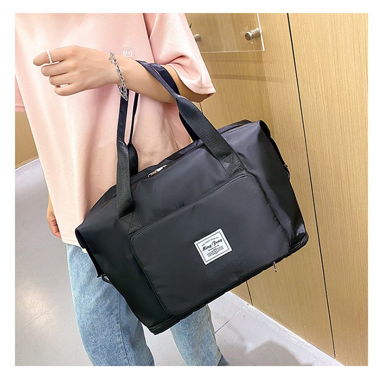 Large Capacity Folding Travel Bag Dry Wet Separated Foldable Gym Bag Fashion Travel Duffel Bag Expandable Space Portable Lightweight Waterproof Carry On Tote