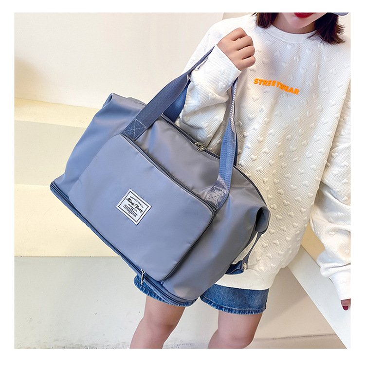 Large Capacity Folding Travel Bag Dry Wet Separated Foldable Gym Bag Fashion Travel Duffel Bag Expandable Space Portable Lightweight Waterproof Carry On Tote