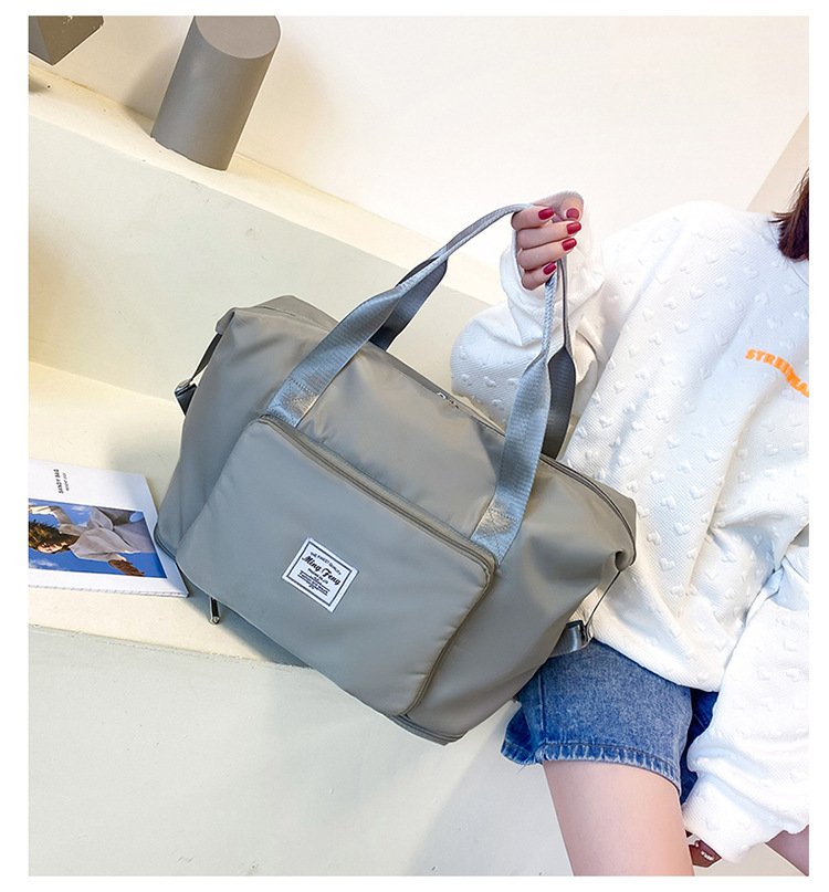 Large Capacity Folding Travel Bag Dry Wet Separated Foldable Gym Bag Fashion Travel Duffel Bag Expandable Space Portable Lightweight Waterproof Carry On Tote