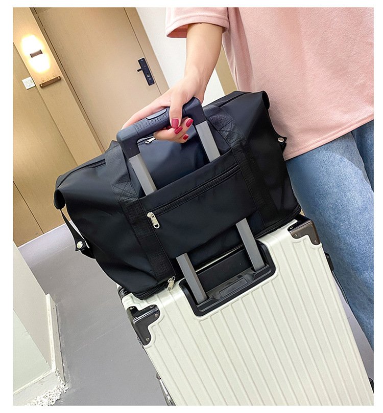 Large Capacity Folding Travel Bag Dry Wet Separated Foldable Gym Bag Fashion Travel Duffel Bag Expandable Space Portable Lightweight Waterproof Carry On Tote