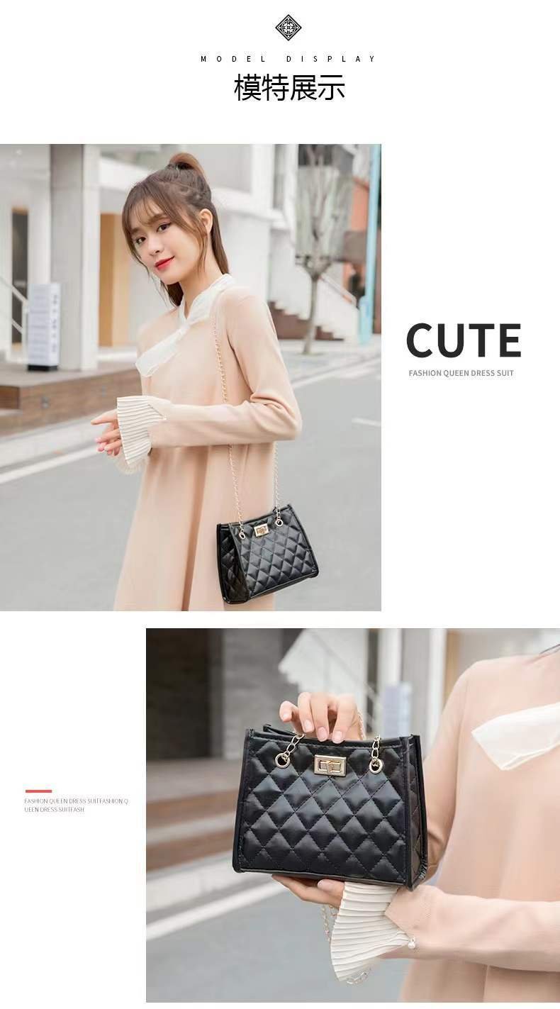 Fashion Rhomboid Grid Women Shoulder Crossbody Bag PU Leather Button Underarm Luxury Chain Bags Lady Small Square Handbag Totes