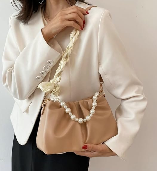 Ladies Pleated Shoulder Bag Female Temperament Leisure Bag Exquisite Gift for Ladies Birthday