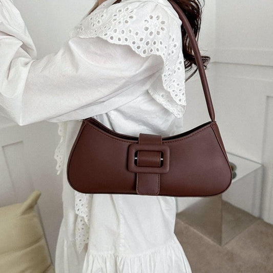 Handbags, PU Leather Solid Color Underarm Bag, Stylish Hobo Bag Women Girls