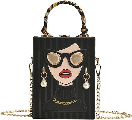 Unique 3D Funky Lady Face PU Leather