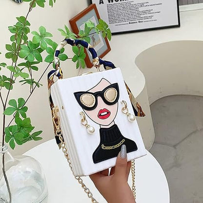 Unique 3D Funky Lady Face PU Leather