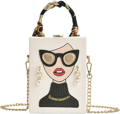 Unique 3D Funky Lady Face PU Leather