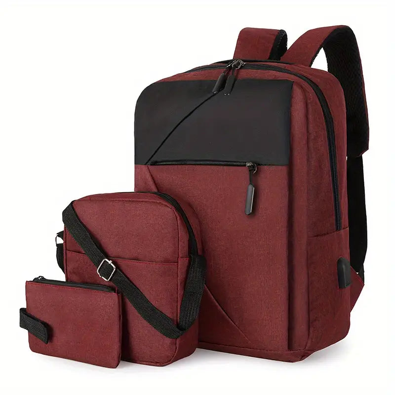 3pcs Large Capacity Computer Backpack