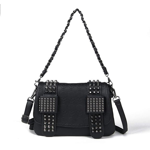 Howkly Gothic Skull Cross body Bag Skull Shoulder Bag Purse