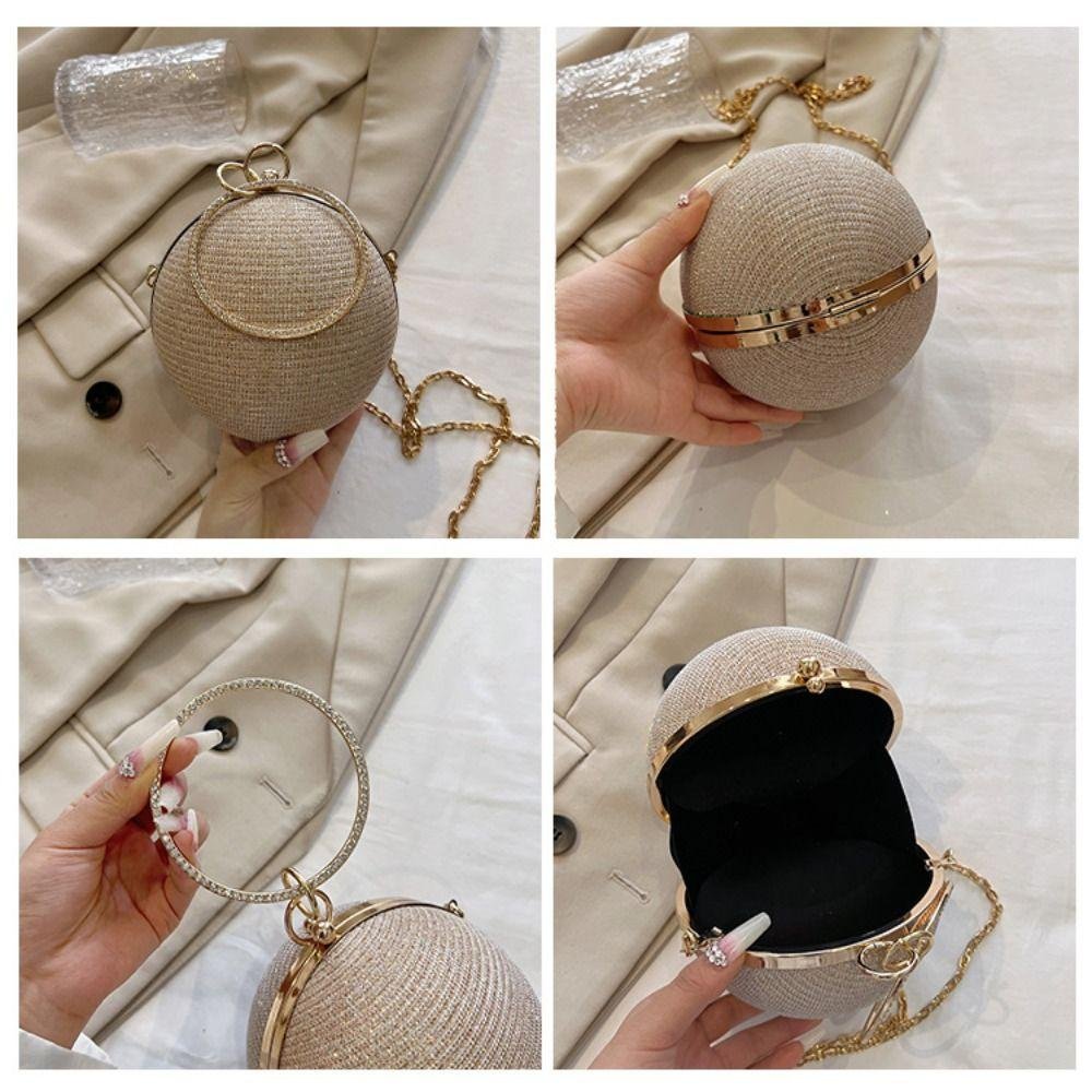 Evening Banquet Bag, Glitter Rhinestone Ball Handbag, Casual Wrist Bag Large Capacity Shoulder Bag Ladies Clutch Bag Party