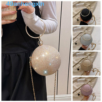 Evening Banquet Bag, Glitter Rhinestone Ball Handbag, Casual Wrist Bag Large Capacity Shoulder Bag Ladies Clutch Bag Party