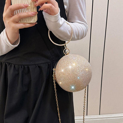 Evening Banquet Bag, Glitter Rhinestone Ball Handbag, Casual Wrist Bag Large Capacity Shoulder Bag Ladies Clutch Bag Party