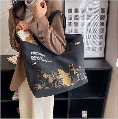 Women'S Large Canvas Tote Bag The Tote Bag Dupes Tote Bag with Zipper Cute Tote Bag Suitable for Daily Commuting