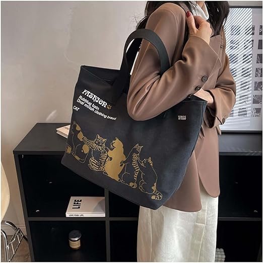 Women'S Large Canvas Tote Bag The Tote Bag Dupes Tote Bag with Zipper Cute Tote Bag Suitable for Daily Commuting