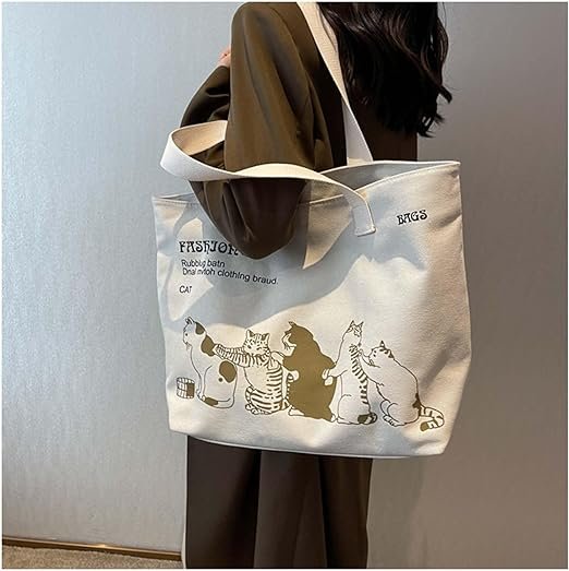 Women'S Large Canvas Tote Bag The Tote Bag Dupes Tote Bag with Zipper Cute Tote Bag Suitable for Daily Commuting