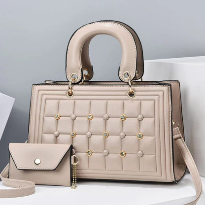 Ladies New Fashion pu Shoulder Bag Cross-body Bags With Large Capacity Rivet Solid Bag Handbag For Women