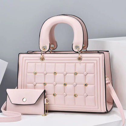 Ladies New Fashion pu Shoulder Bag Cross-body Bags With Large Capacity Rivet Solid Bag Handbag For Women