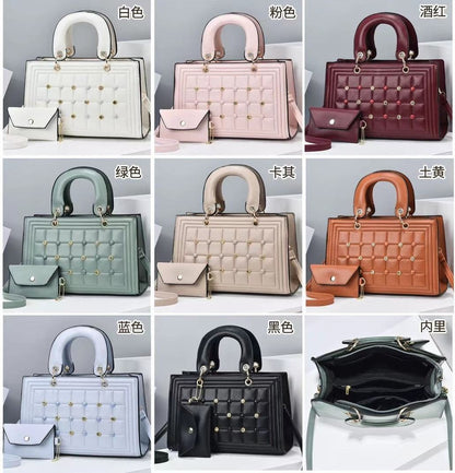 Ladies New Fashion pu Shoulder Bag Cross-body Bags With Large Capacity Rivet Solid Bag Handbag For Women