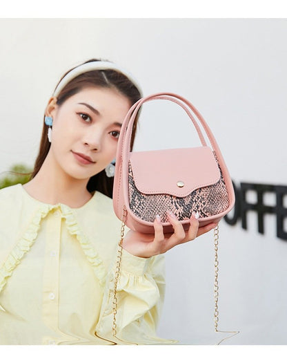 Messenger Bag,Fashion Women Artificial Leather Hasp Snake Pattern Shell Bag Phone Bag Shoulder Bag Messenger Bag Hot Pink Crossbody Bag Yellow One Size