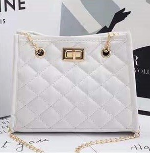 Fashion Rhomboid Grid Women Shoulder Crossbody Bag PU Leather Button Underarm Luxury Chain Bags Lady Small Square Handbag Totes