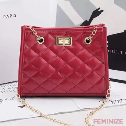 Fashion Rhomboid Grid Women Shoulder Crossbody Bag PU Leather Button Underarm Luxury Chain Bags Lady Small Square Handbag Totes