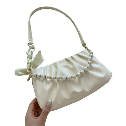 Ladies Pleated Shoulder Bag Female Temperament Leisure Bag Exquisite Gift for Ladies Birthday