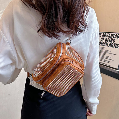 Popular Bag Women's Bag Spring New Fashion Shoulder Bag Cross-Border Simple Underarm Shoulder Bag Diamond Small Square Bag